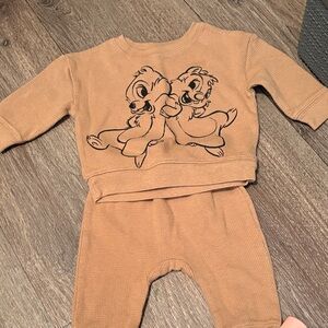 Tan Waffle Knit Two-Piece Set Alvin and Chip